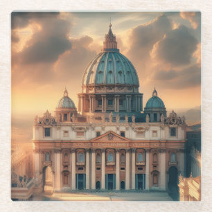 Posavasos De Vidrio Basílica de San Pedro Italia Europa Viaje