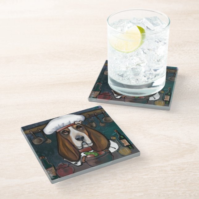 POSAVASOS DE VIDRIO BASSET HOUND (Angular)