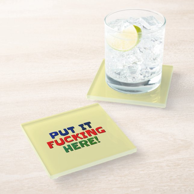 Posavasos De Vidrio Bastones de maldición Póngalo aquí (Angular)