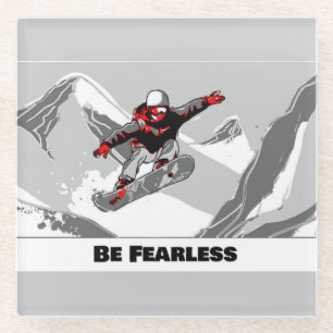 Posavasos De Vidrio Be Fearless - Snowboarder