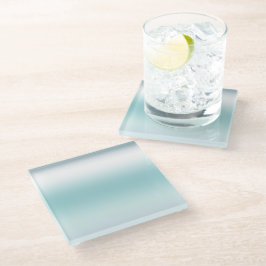 Posavasos De Vidrio Beach Aqua Blue Ombre