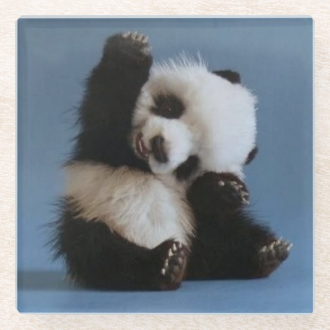 Posavasos De Vidrio Bear Panda de escayola de vidrio/bebé (Anverso)