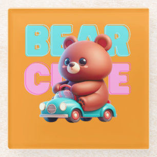 Posavasos De Vidrio Bear Ride Coaster