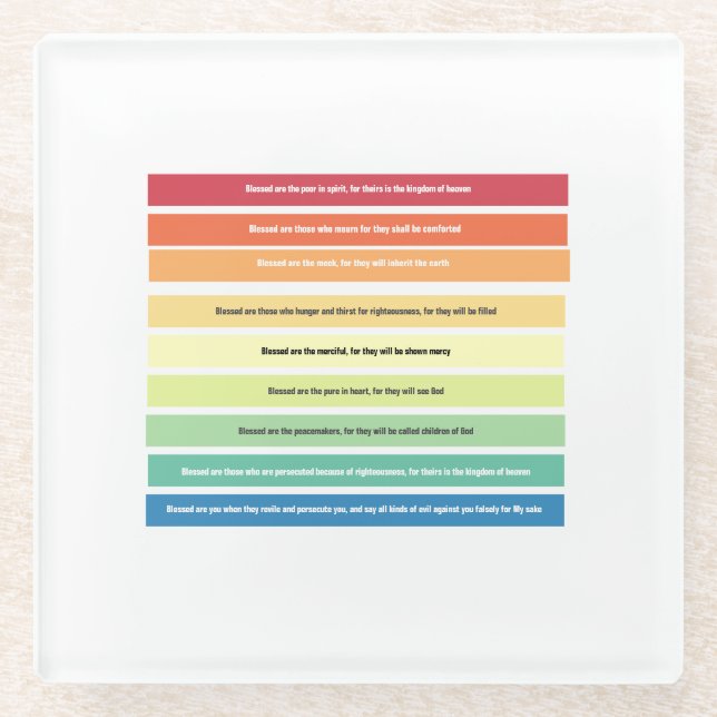 Posavasos De Vidrio Beatitudes Coaster (Anverso)