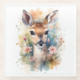 Posavasos De Vidrio Bebé de bosque lindo querido pinturas de arte de g