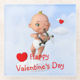 Posavasos De Vidrio Bebé Topid Flying with a Bow and Arrow