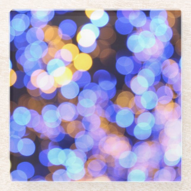 Posavasos De Vidrio Bebedero de la Compañía de Luces Azules Glamurosas (Anverso)