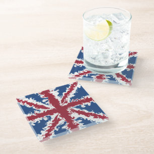 Posavasos De Vidrio Beber de Jack coincide con decoración de bandera d