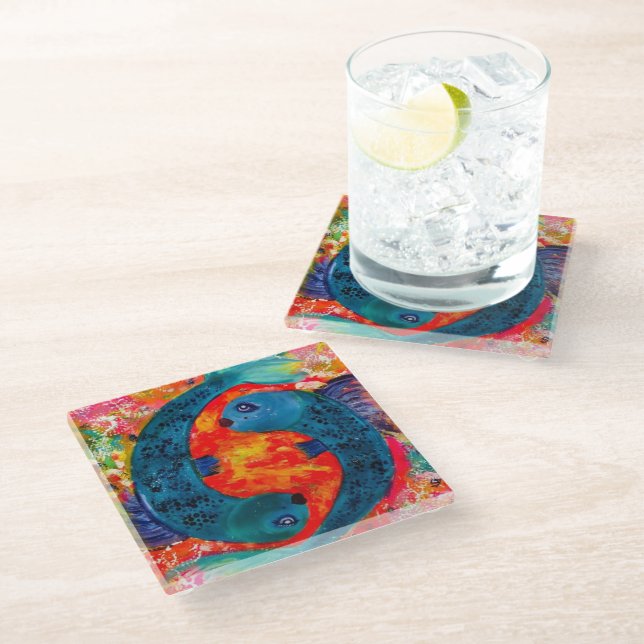 Posavasos De Vidrio Beber de vidrio Pisces (Angular)
