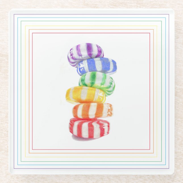 Posavasos De Vidrio Beber de vidrio RAINBOW (Anverso)