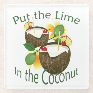 Posavasos De Vidrio Bebida de coco Tiki Bar Vidrio