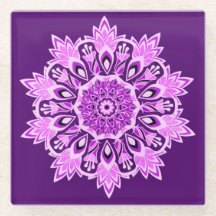 Bebida morada rosa Mandala Boho