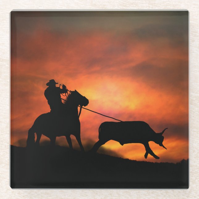 Posavasos De Vidrio Bebida occidental en el País Vaquero (Anverso)