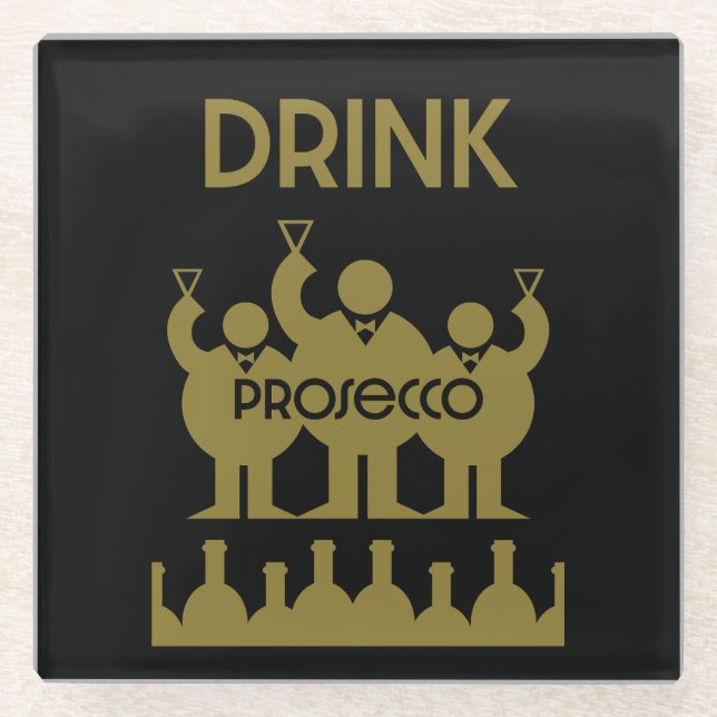 Posavasos De Vidrio Bebidas de vino Prosecco (Anverso)