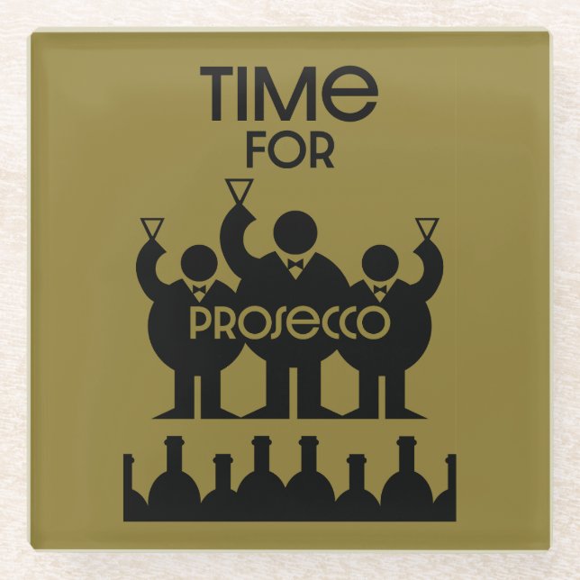 Posavasos De Vidrio Bebidas de vino Prosecco (Anverso)