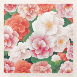 Posavasos De Vidrio Begonia Flowers Coaster