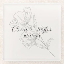 Posavasos De Vidrio Beige Elegance