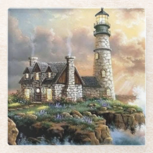 Posavasos De Vidrio Bella Artes del faro de piedra
