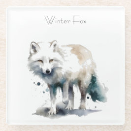 Posavasos De Vidrio Belleza ártica: personalizado de Winter Fox