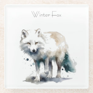 Posavasos De Vidrio Belleza ártica: personalizado de Winter Fox