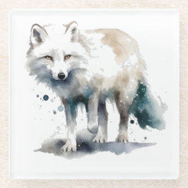 Posavasos De Vidrio Belleza Ártica: Zorro de Invierno