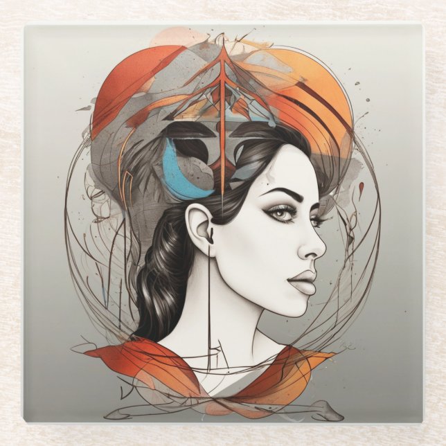 Posavasos De Vidrio belleza revelada (Anverso)