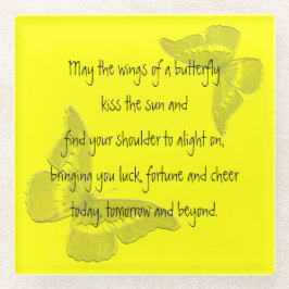 Posavasos De Vidrio Bendición irlandesa: Alas de una mariposa