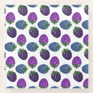 Posavasos De Vidrio Berries Coloridas: Patrón Multicolored Seamless.