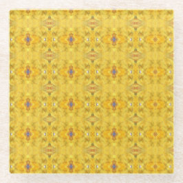 Posavasos De Vidrio Bestia Azul Corriendo Amarillo