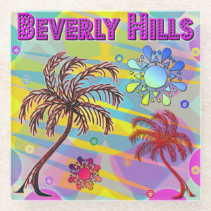 Posavasos De Vidrio Beverly Hills Happy y Hope Coaster