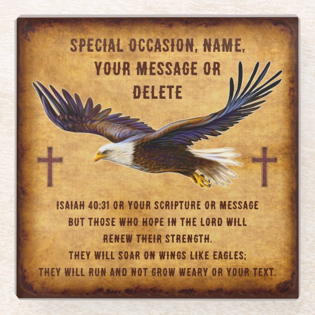 Posavasos De Vidrio Bíblica Verse las cimas con (Anverso)