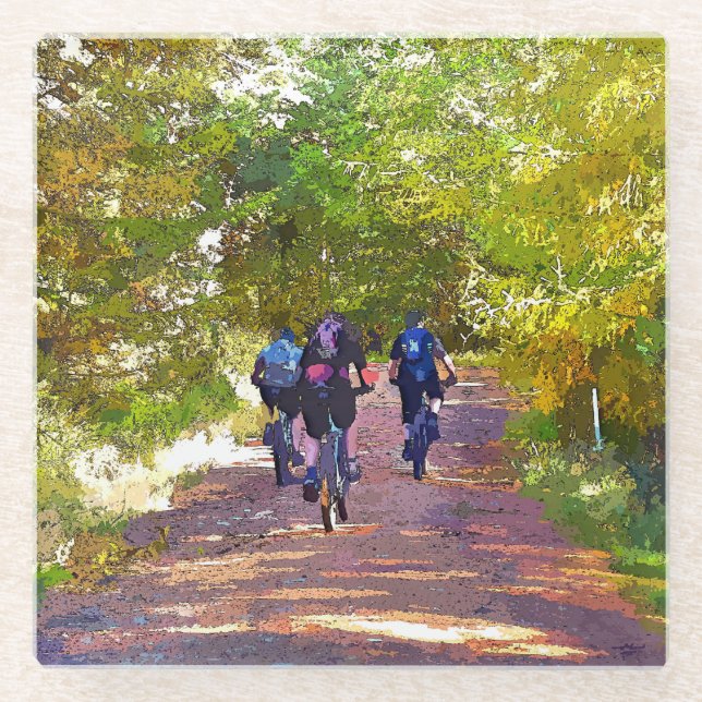 POSAVASOS DE VIDRIO BICICLETA DE MONTAÑA (Anverso)