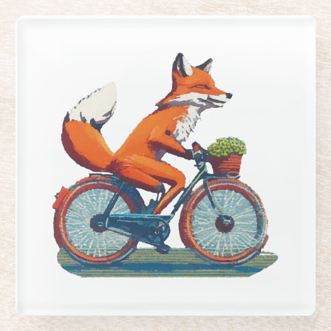 Posavasos De Vidrio Bicicleta Fox (Anverso)