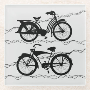 Posavasos De Vidrio Bicicleta Negro 1