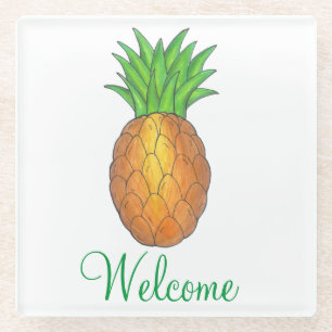 Posavasos De Vidrio Bienvenidos A Casa Pineapple Hospitality