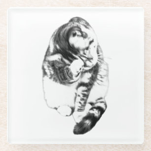 Posavasos De Vidrio Bigotes en Reposo Entre Tragos