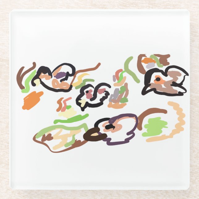 Posavasos De Vidrio Birds and autumn (Anverso)