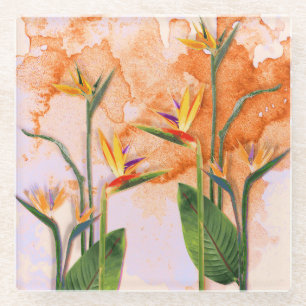 Posavasos De Vidrio Birds of Paradise in Bloom