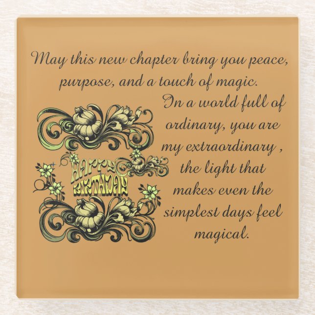 POSAVASOS DE VIDRIO BIRTHDAY LOVE GIFT MOM DAD SISTER DAUGHTER BROTHER (Anverso)