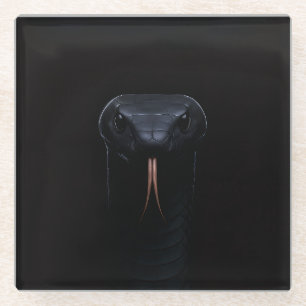 Posavasos de vidrio Black 4 Luxe, Black Mamba