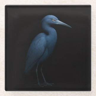 Posavasos de vidrio Black 4 Luxe, Garza Azul Peque