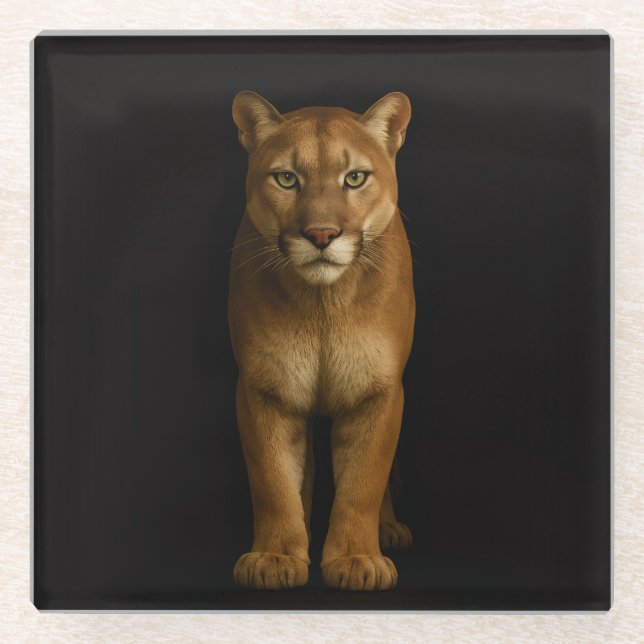 Posavasos De Vidrio Black 4 Luxe Glass coaster, Silent Prime Puma (Anverso)