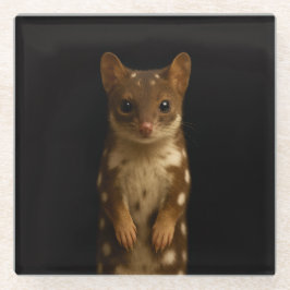 Posavasos De Vidrio Black 4 Luxe Glass coaster, Sweet Quoll