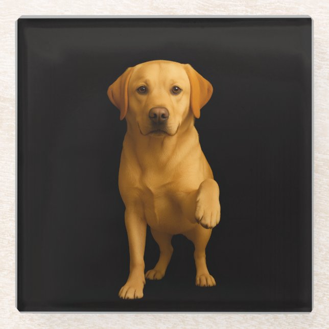 Posavasos de vidrio Black 4 Luxe, Labrador tierno (Anverso)