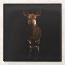 Posavasos de vidrio Black 4 Luxe, Okapi del bosque