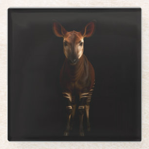 Posavasos de vidrio Black 4 Luxe, Okapi del bosque