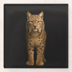 Posavasos de vidrio Black 4 Luxe, Silent Lynx