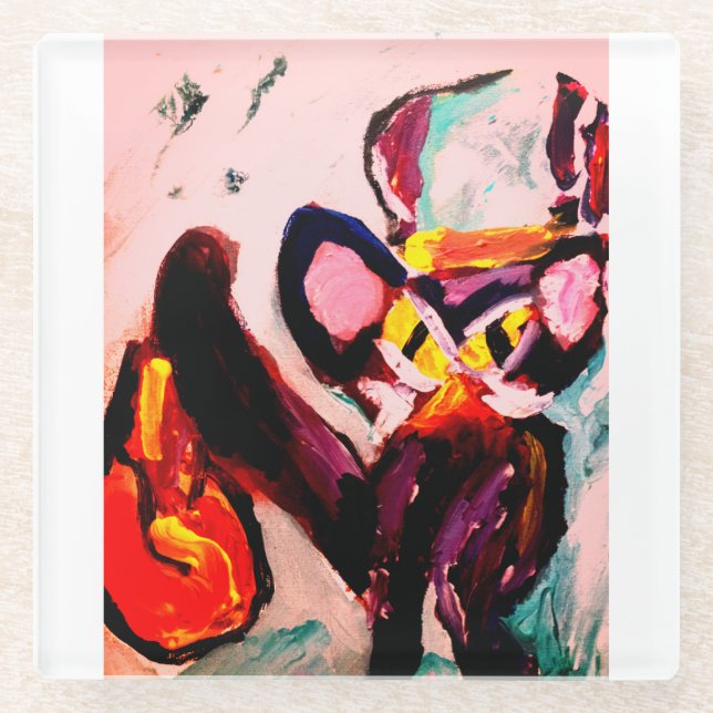 Posavasos De Vidrio Black cat autumn room  (Anverso)