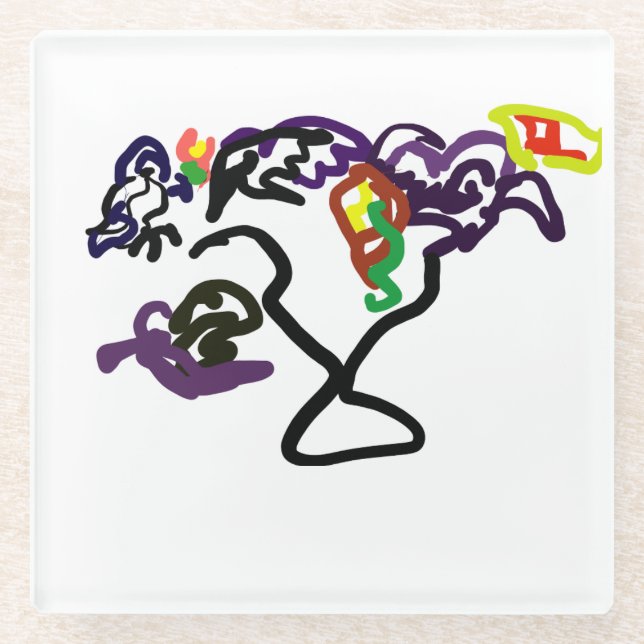 Posavasos De Vidrio Black Ravens party (Anverso)