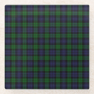 Posavasos De Vidrio Black Watch Tartan Plaid Scottish Plaid Pattern